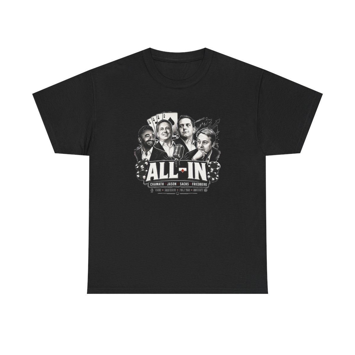 All In Podcast Graphic Tee - alternate angle 2, merchandise