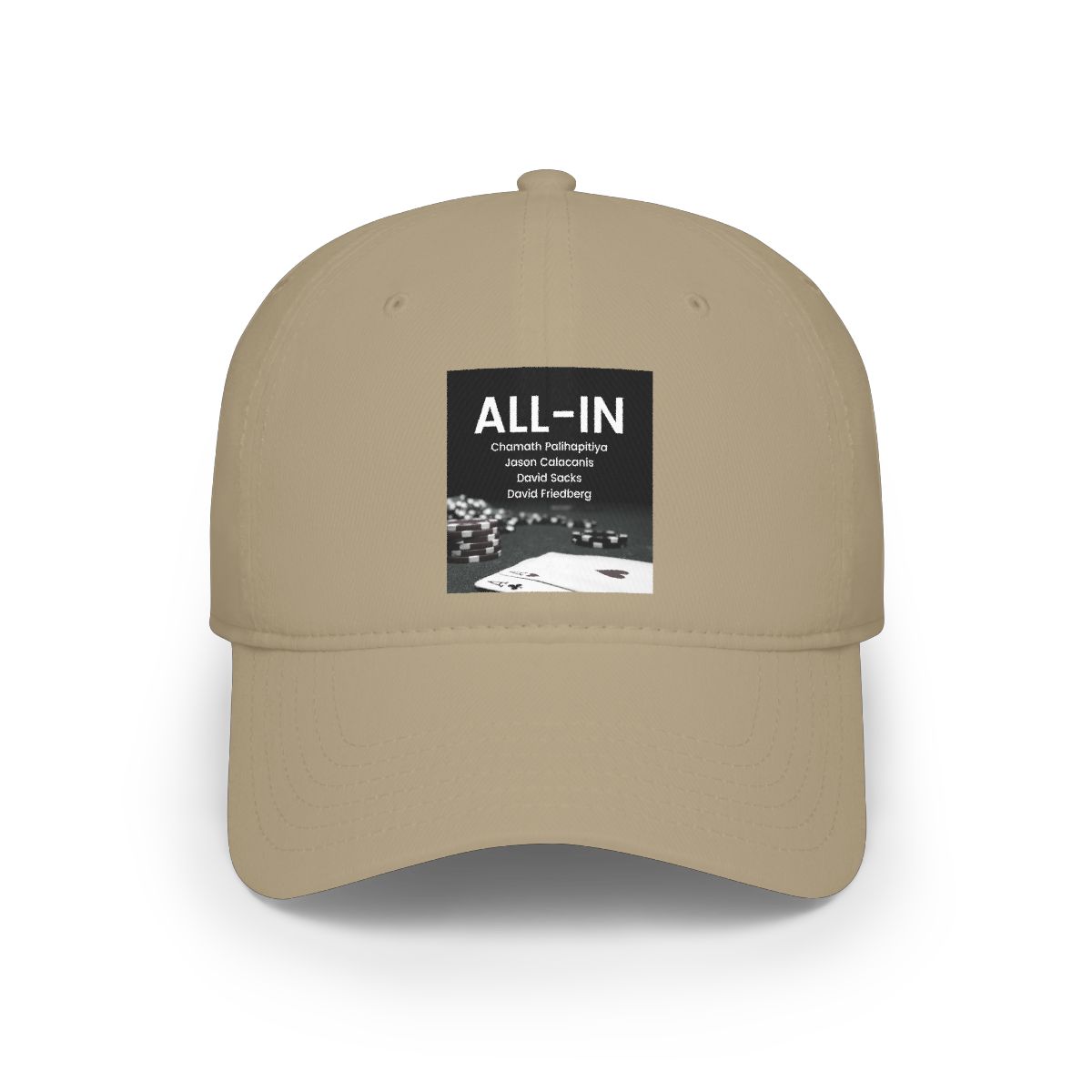 All In Podcast Poker Chips and Cards Baseball Cap | Casino Gambling Hat - alternate angle 2, merchandise