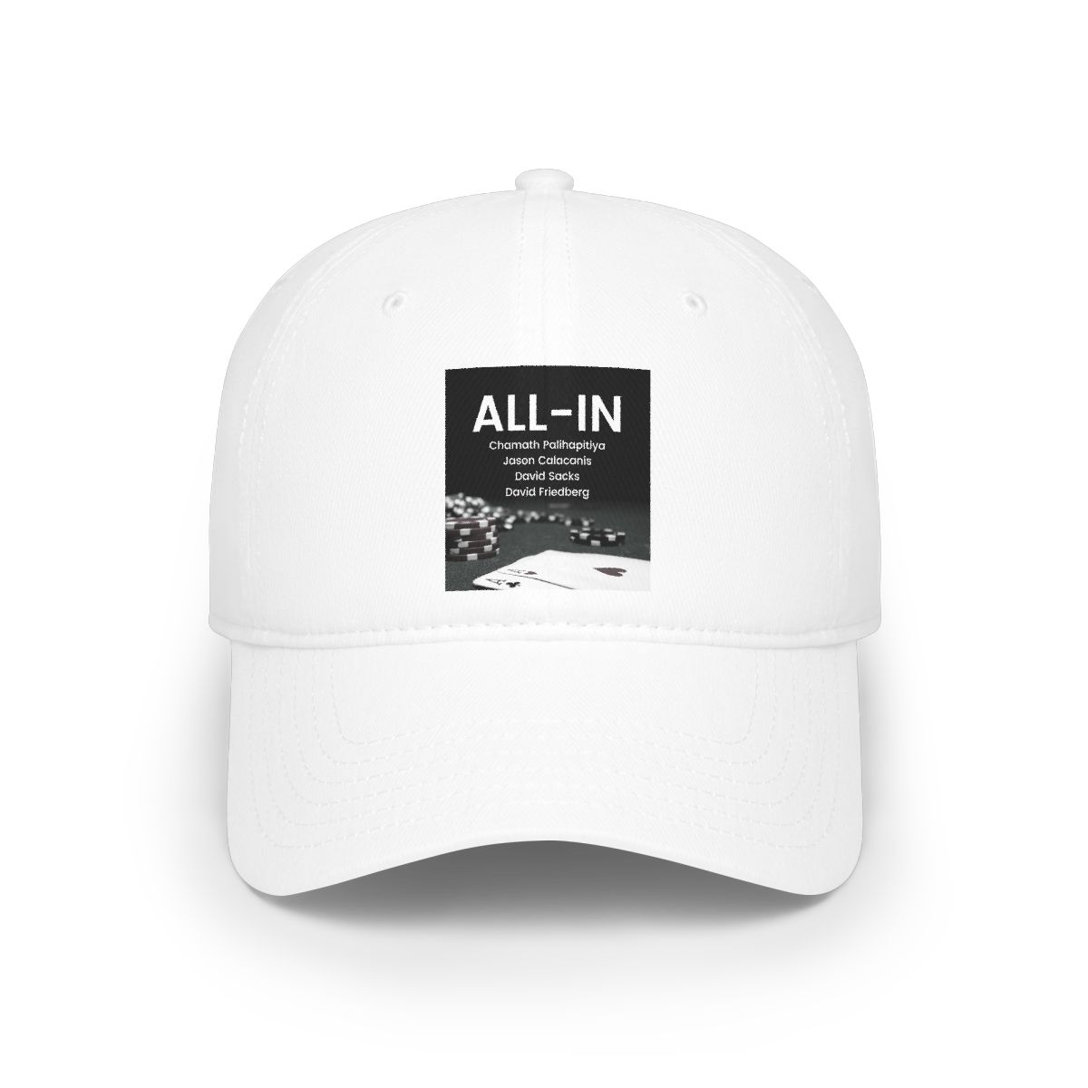 All In Podcast Poker Chips and Cards Baseball Cap | Casino Gambling Hat - alternate angle 3, merchandise