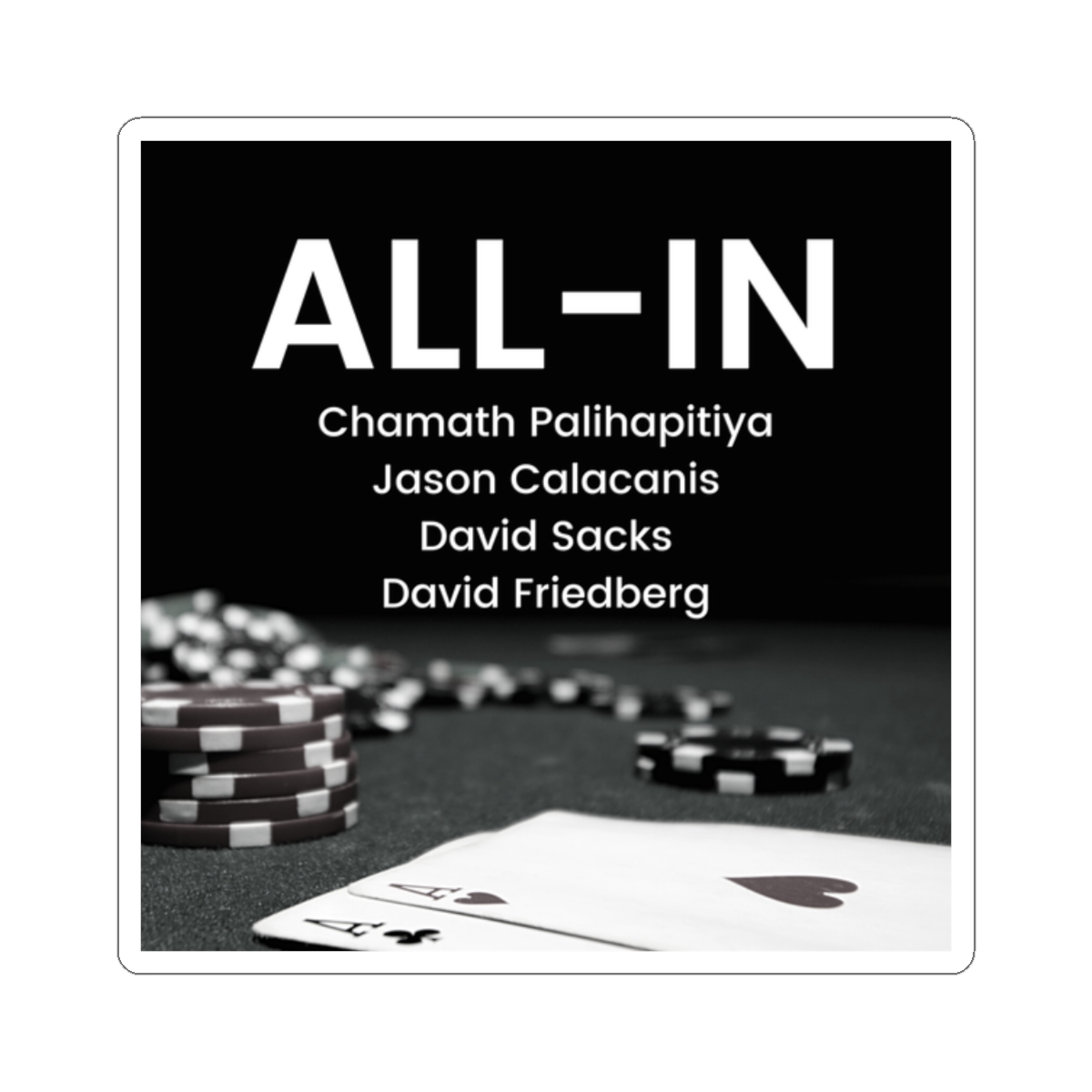 All In Podcast Poker Chips Ace Cards sticker | Kiss-Cut Sticker - alternate angle 3, merchandise