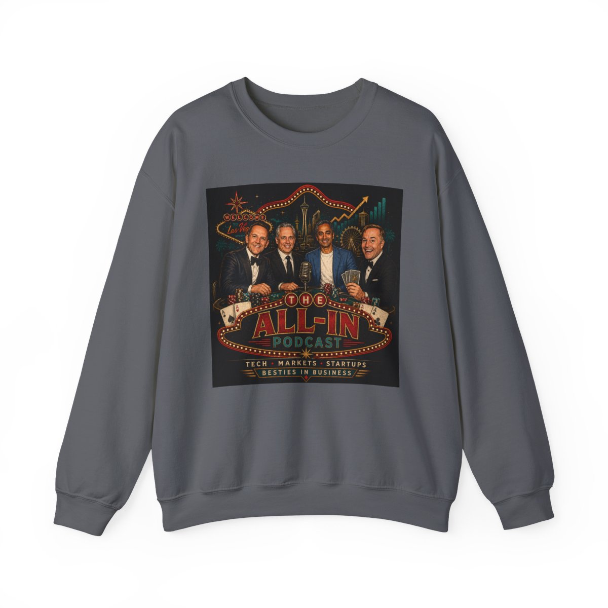 All In Podcast "All In Crew" Crewneck - alternate angle 5, merchandise