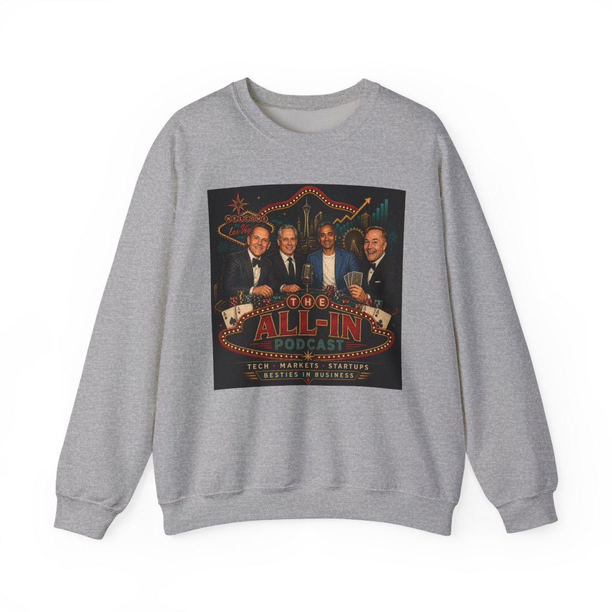 All In Podcast "All In Crew" Crewneck - alternate angle 2, merchandise